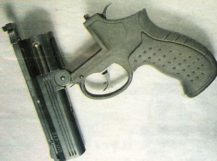 MP-412 Rex revolver, with barrel tipped down for reloading